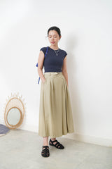 Navy minimal vest with crop sleeves