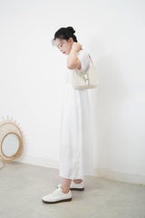 White pleats minimal dress