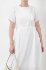 White pleats minimal dress