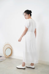 White pleats minimal dress