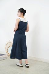Navy cami dress w/ portable layering