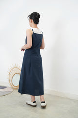 Navy cami dress w/ portable layering