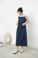Navy cami dress w/ portable layering