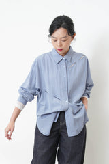 Blue shirt w/ dash cut out