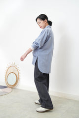 Blue shirt w/ dash cut out