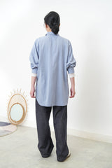 Blue shirt w/ dash cut out