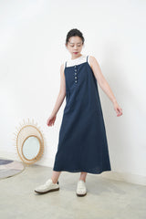 Navy cami dress w/ portable layering