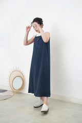 Navy cami dress w/ portable layering