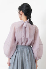 Lavender blouse set in balloon sleeves