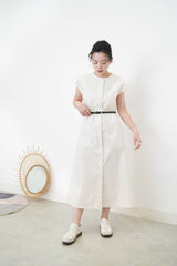 Ivory buttons dress w/ belt