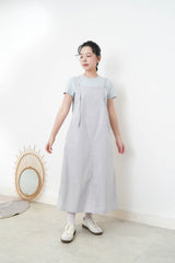 Light grey A cut overall dress w/ adj. straps