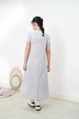 Light grey A cut overall dress w/ adj. straps
