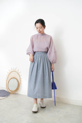 Lavender blouse set in balloon sleeves