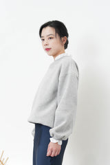 Grey pullover w/ white shirt layers