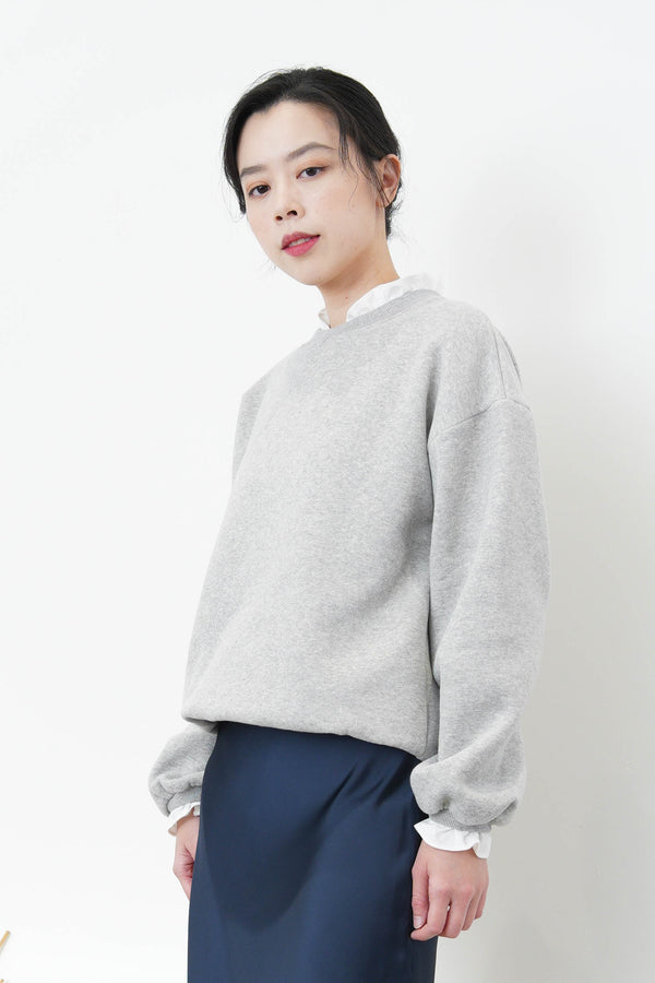 Grey pullover w/ white shirt layers