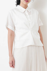 Navy double layering short sleeve shirt