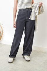 Dark navy classic straight cut jeans