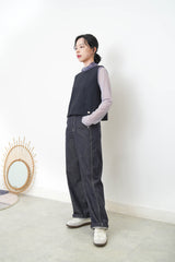 Gradient sheer top w/ loose turtle neck