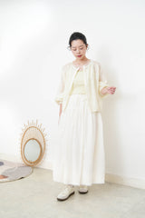 Ivory smooth soft skirt w/ lace trimming