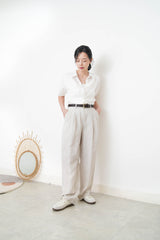 White double layering short sleeve shirt