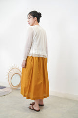 White cardigan w/ sheer hem