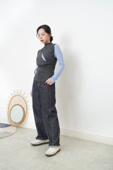 Grey 3D asymmetrical vest w/ cut out detail