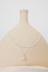 Chain necklace w/ long knot necklace in set