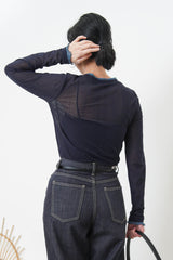 Navy double layerings top