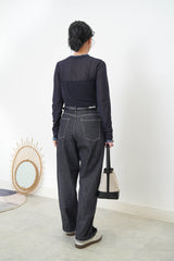 Dark navy classic straight cut jeans