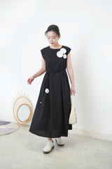 Black 3D flower dress w/ strap