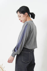 Grey sweater w/ double layering sleeves