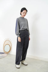 Grey sweater w/ double layering sleeves