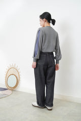 Grey sweater w/ double layering sleeves