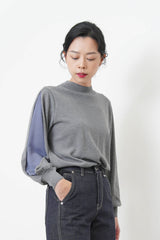 Grey sweater w/ double layering sleeves