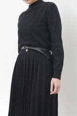 Black knit pleats one piece