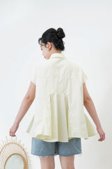 Mint shirt w/ peplum hem details