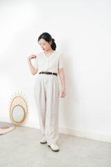 Light grey silk smooth summer pants