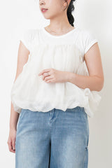 White cloud shape 2 ways mesh cami