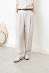 Light grey silk smooth summer pants