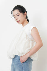 White cloud shape 2 ways mesh cami