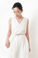 White lace v neck dress w/ chiffon layering