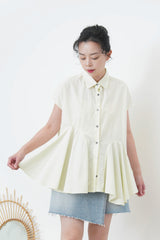 Mint shirt w/ peplum hem details