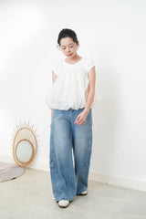 White cloud shape 2 ways mesh cami