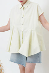 Mint shirt w/ peplum hem details