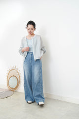 Blue smooth soft outer w/ mesh collar