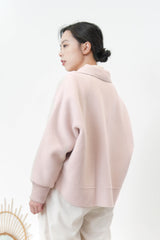 Dusty pink wool jacket w/ details button