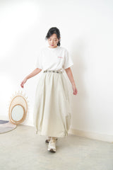 Ivory balloon skirt w/ elastic hem