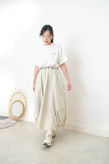 Ivory balloon skirt w/ elastic hem