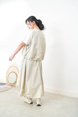 Ivory balloon skirt w/ elastic hem