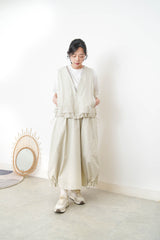 Ivory balloon skirt w/ elastic hem